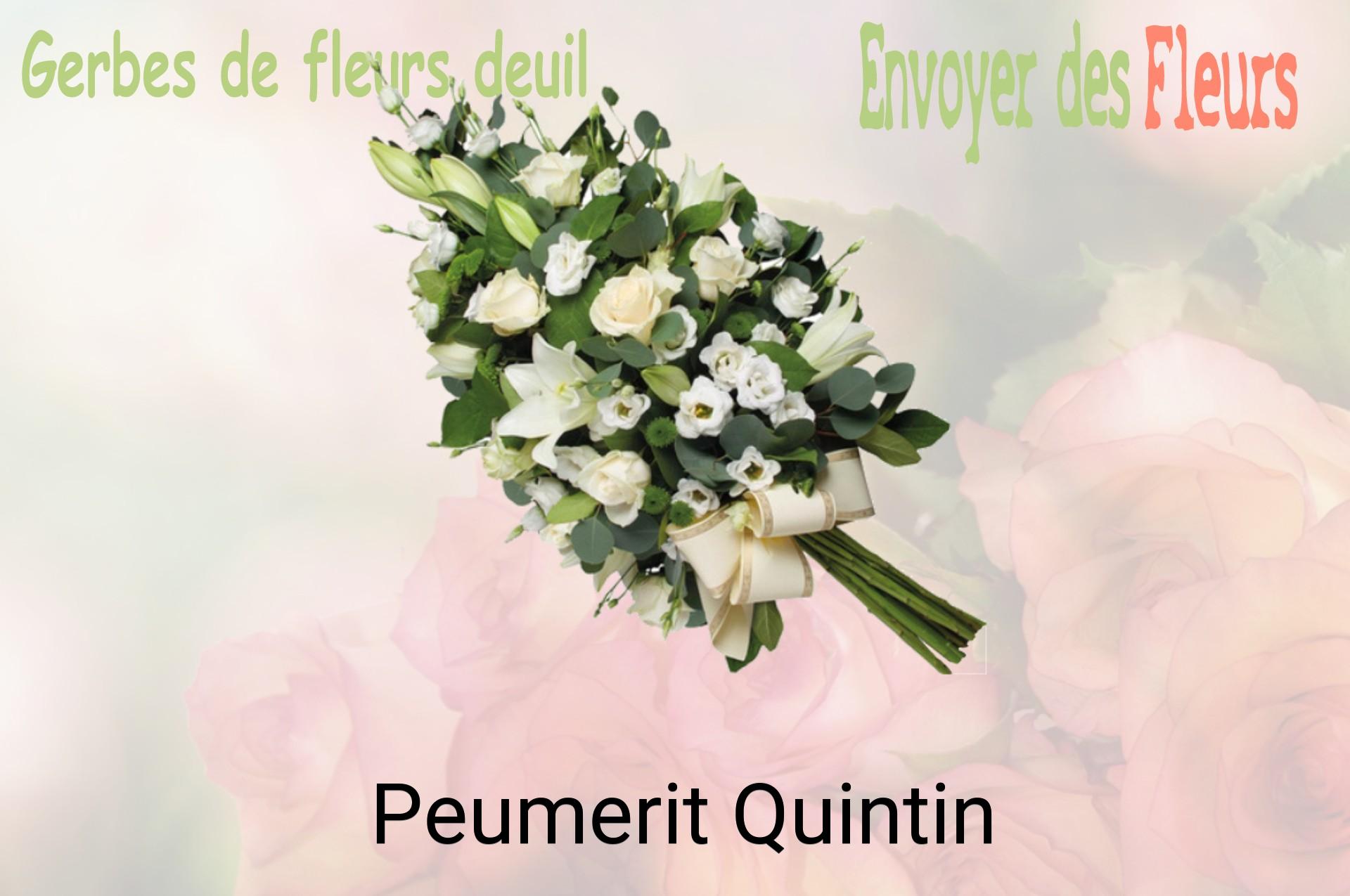Gerbe de fleurs de deuil livrée à Peumerit-Quintin
